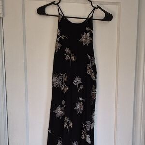The Impeccable Pig Black Maxi Dress with White Floral Print